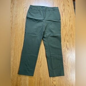 White House Black Market Olive Green Slim Ankle Pants Size 8